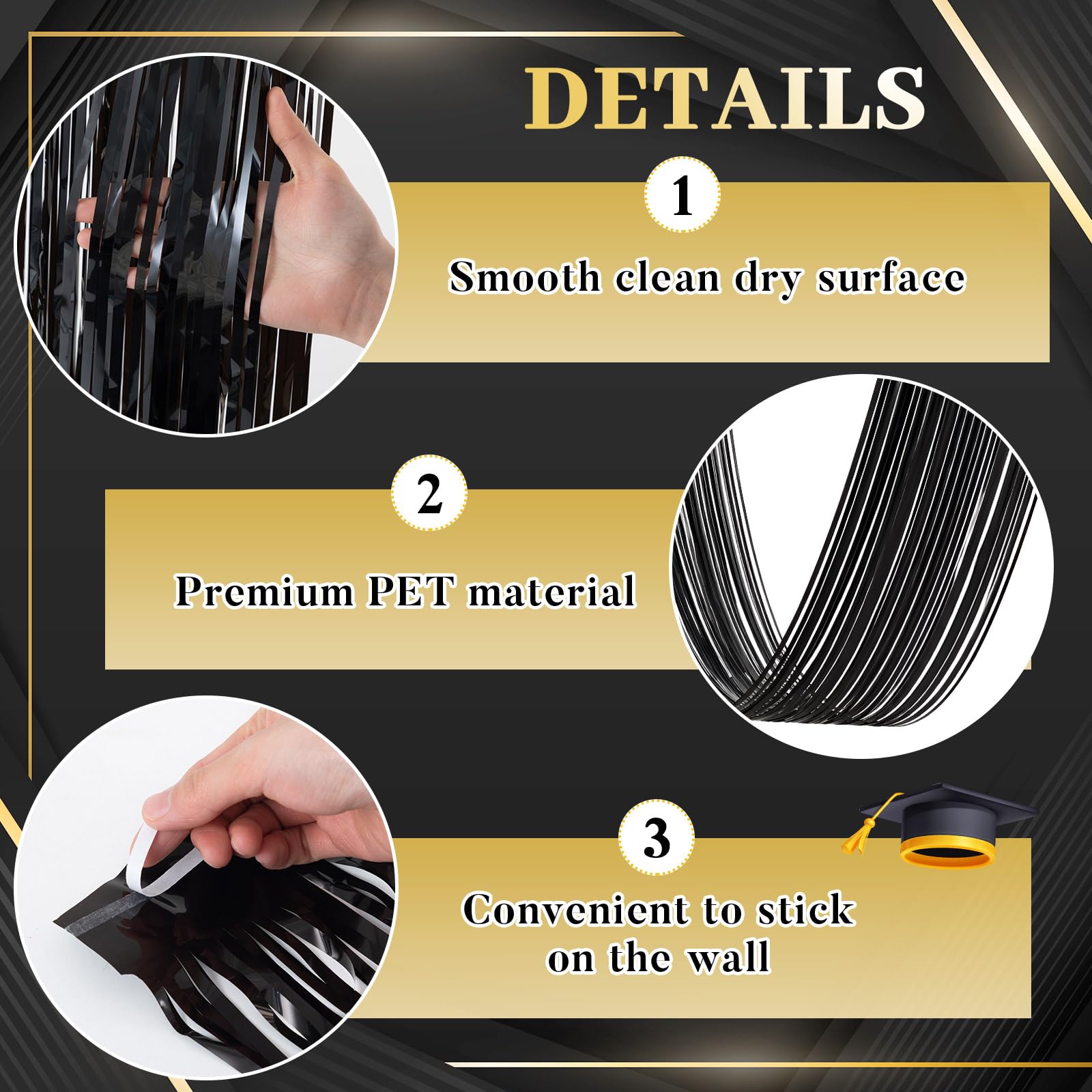 4 PCS Black Tinsel Fringe Ceil - Tinsel Garland Decoration recension och pris