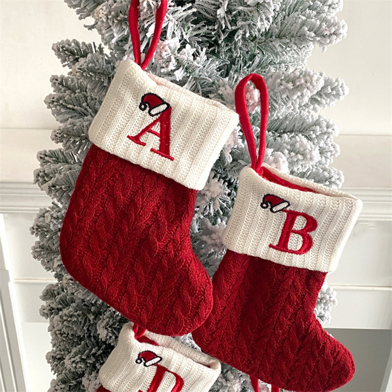 Christmas Socks Knitting Snowf - Christmas Stocking Hanging recension och pris