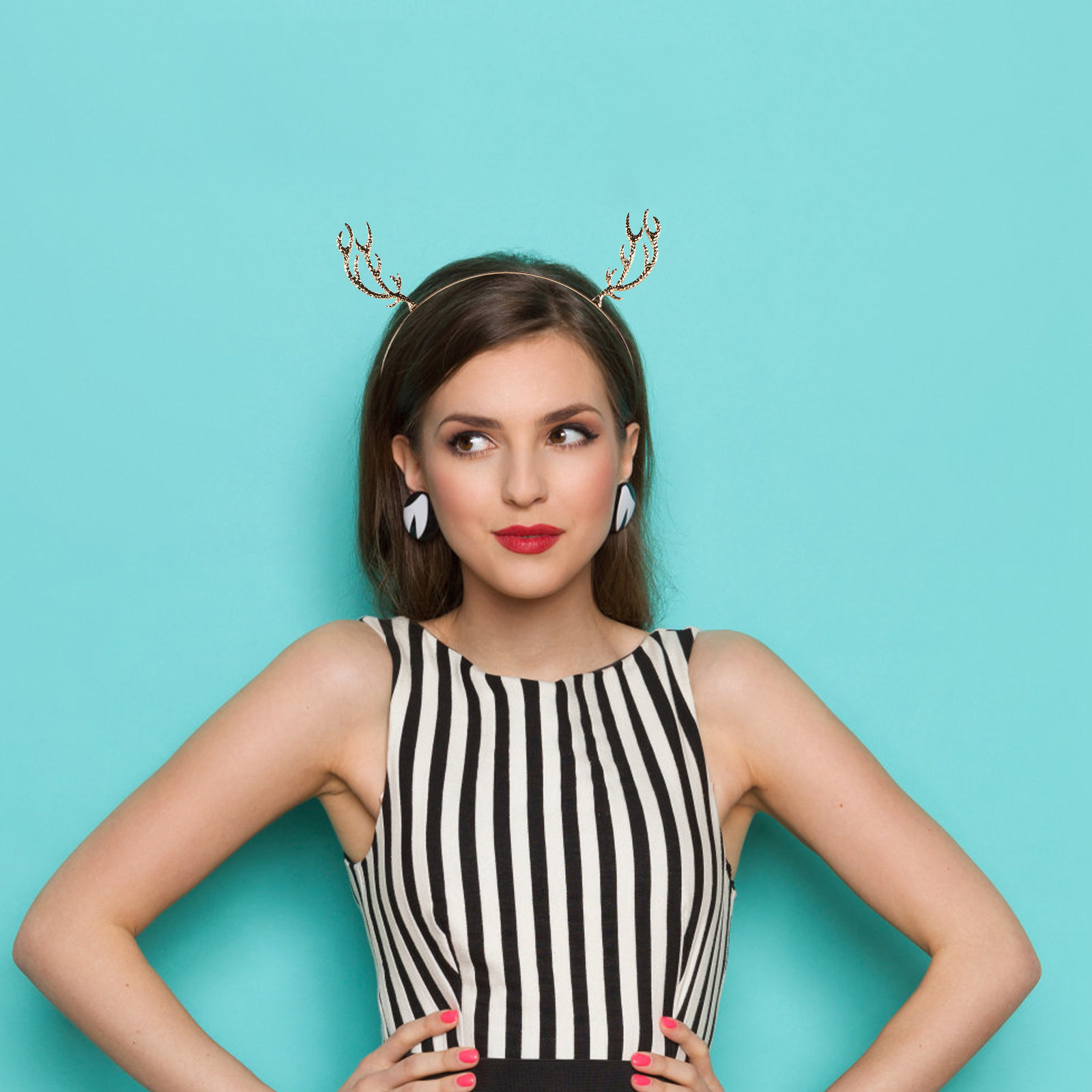 Metal Rhinestone Hair Hoop Ant - Reindeer Antlers Headband recension och pris